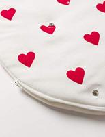 Katoenen trappelzak met hartjes wit - thumbnail