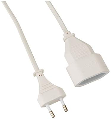 AS Schwabe 50151 Stroom Verlengkabel 2.5 A Wit 5.00 m H03VVH2-F 2X 0,75 mm²