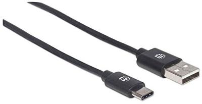 Manhattan USB-kabel USB 2.0 USB-A stekker, USB-C stekker 0.50 m Zwart 354912