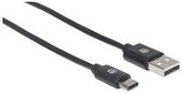 Manhattan USB-kabel USB 2.0 USB-A stekker, USB-C stekker 0.50 m Zwart 354912 - thumbnail
