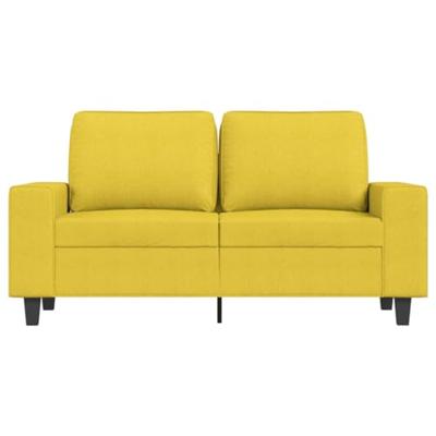 Tweezitsbank 120 cm stof lichtgeel Tweezitsbank 120 cm stof lichtgeel