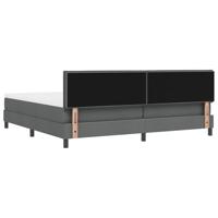 Boxspringbed met matras en LED stof donkergrijs 200x200 cm - thumbnail