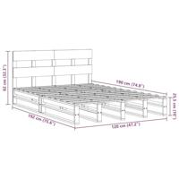 Bedframe zonder matras massief grenenhout wasbruin 120x190 cm - thumbnail