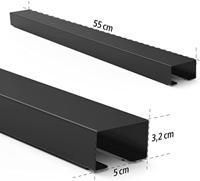 Hama Magnetische Kabelgoot 55 Cm Voor Bevestiging Aan Een Tafelpoot Zwart - thumbnail