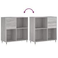 Platenkast 84,5x38x89 cm bewerkt hout grijs sonoma eikenkleurig - thumbnail