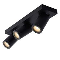 Lucide TAYLOR - Plafondspot Badkamer - LED Dim to warm - GU10 - 3x5W 2200K/3000K - IP44 - Zwart - thumbnail