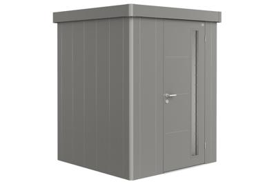 Biohort Neo 1A metalen tuinhuis enkele deur kwartsgrijs 1A 180x180 cm- Plat dak- Metaal- Biohort
