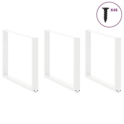 Eettafelpoten 3 st U-vormig 100x(72-73) cm staal wit