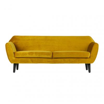 WOOOD 2-zits Bank 'Rocco' Velvet, kleur Okergeel WOOOD 2-zits Bank 'Rocco' Velvet, kleur Okergeel