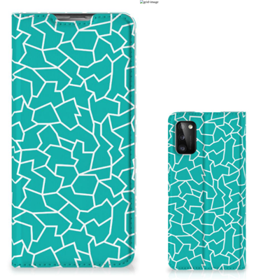 Samsung Galaxy A41 | Bookcase | Cracks Blue