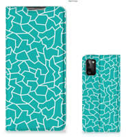 Samsung Galaxy A41 | Bookcase | Cracks Blue - thumbnail