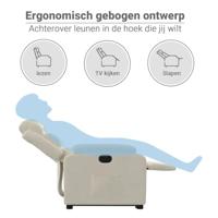 Sta-op-stoel verstelbaar fluweel crème - thumbnail