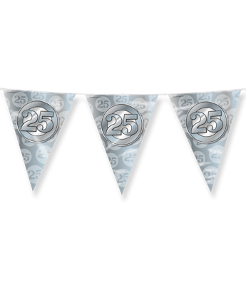 Vlaggenlijn 25 Jaar Getrouwd Zilver (10m)