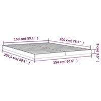 Bedframe massief grenenhout wit 150x200 cm - thumbnail