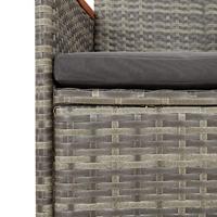 9-delige Tuinset met kussens poly rattan grijs - thumbnail