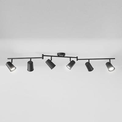 Riga - LED plafondlamp - 24 Watt 2070 Lumen - 6 spots - 4000K Neutraal wit - Draaibaar en dimbaar - GU10 - Kantelbaar - Plafondspot - IP20 Voor binnen - Zwart