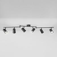 Riga - LED plafondlamp - 24 Watt 2070 Lumen - 6 spots - 4000K Neutraal wit - Draaibaar en dimbaar - GU10 - Kantelbaar - Plafondspot - IP20 Voor binnen - Zwart - thumbnail