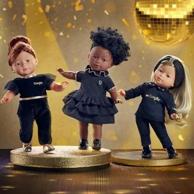 Corolle zwarte gelakte babyschoentjes voor poppen, 36cm