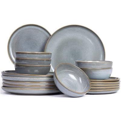 ASA Selection Serviesset Saisons - Denim - 18 delig / 6 personen - 6 dinerborden, 6 ontbijtborden en 6 kommen