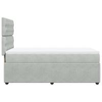 Boxspring met matras fluweel lichtgrijs 100x200 cm - thumbnail