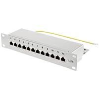 Renkforce RF-4996632 12 poorten Patchpaneel 254 mm (10) CAT 6 1 HE Grijs Ingericht - thumbnail