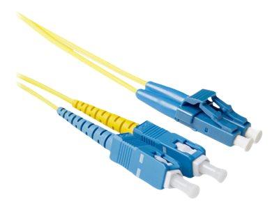 ACT 10 meter LSZH Singlemode 9/125 OS2 short boot glasvezel patchkabel duplex met LC en SC connector ACT 10 meter LSZH Singlemode 9/125 OS2 short boot glasvezel patchkabel duplex met LC en SC connector