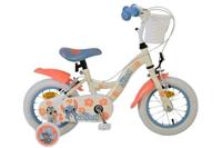 Stitch Disney kinderfiets - meisjes - 12 inch - twee handremmen - crème koraal blauw - thumbnail