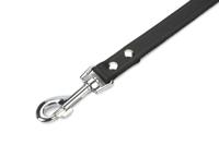 Hondenriem van leer 130cm x 20mm zwart - thumbnail