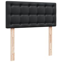 Boxspring met matras kunstleer zwart 120x190 cm - thumbnail
