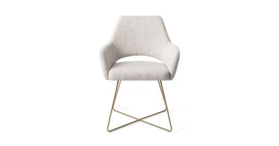 Jesper Home Eetkamerstoel 'Yanai' Cross Gold, kleur Pigeon
