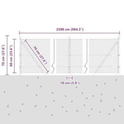 VidaXL Afrasteringspaal groen 25 x 0,6 m (13 mm gaas) staal en pvc