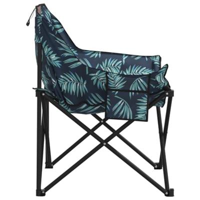 Campingstoelen 2 st met vakje inklapbaar bladprint - thumbnail