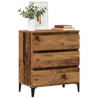 Dressoir 60x35x70 cm bewerkt hout oud houtkleurig - thumbnail