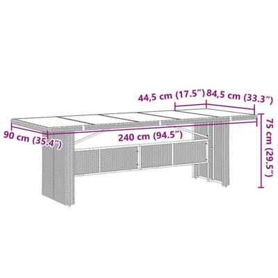7-delige Tuinset met kussens poly rattan zwart - thumbnail