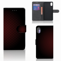 Apple iPhone Xs Max Telefoon Hoesje Geruit Rood - thumbnail