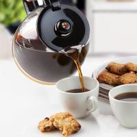 DOMO DO1065K Koffiezetapparaat Zwart, RVS Capaciteit koppen: 12 Display, Timerfunctie, Glazen kan - thumbnail