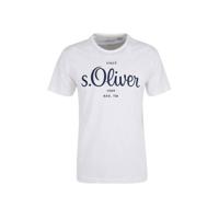 s.Oliver T-shirt met logo wit - thumbnail