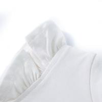 Kindershirt met ruches aan de mouwen glitterprint 128 ecru - thumbnail