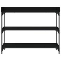 Wandtafel met schappen 100x30x80 cm zwart - thumbnail