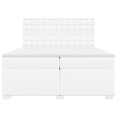 Boxspring met matras kunstleer wit 200x200 cm