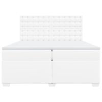 Boxspring met matras kunstleer wit 200x200 cm - thumbnail