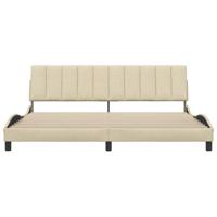 Bedframe zonder matras "Hanko" stof crèmekleurig 200x200 cm - thumbnail