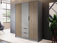 Kledingkast MELINDA 3 deuren 2 lades grijs - thumbnail