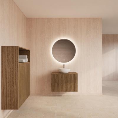 Badmeubelset Gliss Design Hybris Castle Brown 80 cm Met Waskom Badmeubelset Gliss Design Hybris Castle Brown 80 cm Met Waskom