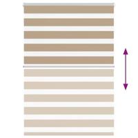 Zebra Blind 115x100 cm stofbreedte 110,9 cm polyester zandbruin - thumbnail