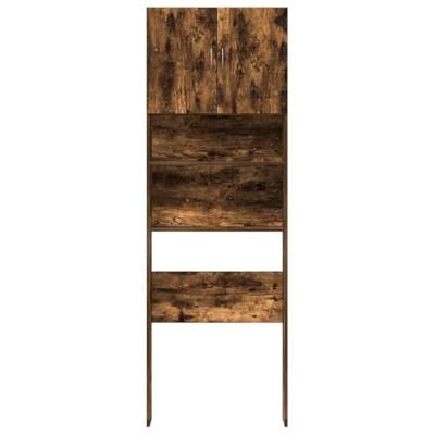 Wasmachinekast 64x24x190 cm bewerkt hout gerookt eikenkleurig