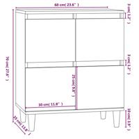 Dressoir 60x35x70 cm bewerkt hout gerookt eikenkleurig - thumbnail
