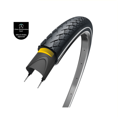 Wolff metro elite (1.2mm anti-leklaag), zwart met reflectie, 28x1 5/8x1 3/8, etrto 37-622