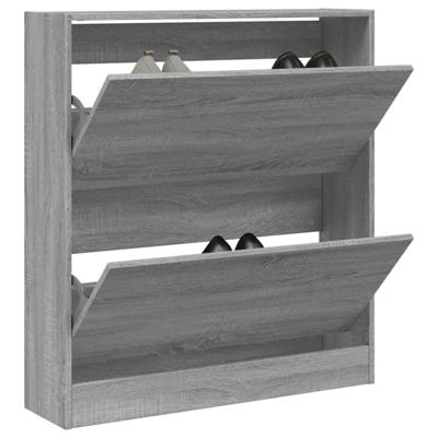 Schoenenkast 80x21x87,5 cm bewerkt hout grijs sonoma eikenkleur Schoenenkast 80x21x87,5 cm bewerkt hout grijs sonoma eikenkleur