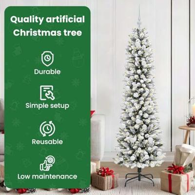Kunstkerstboom met 300 LED Wit 180 cm PVC en Metaal en Plastic